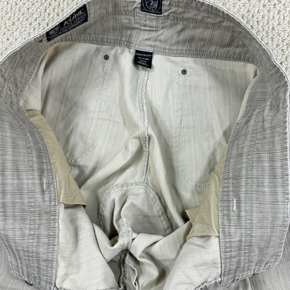 Kuhl Crag Series Pants Mens 40x32 Beige Tan Pinstripe Hiking Outdoor Gorpcore - Picture 9 of 14